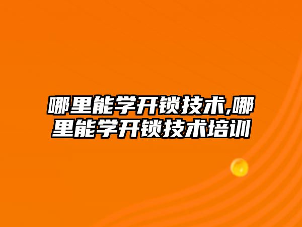 哪里能學開鎖技術,哪里能學開鎖技術培訓