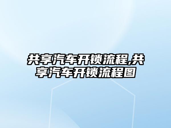 共享汽車開鎖流程,共享汽車開鎖流程圖