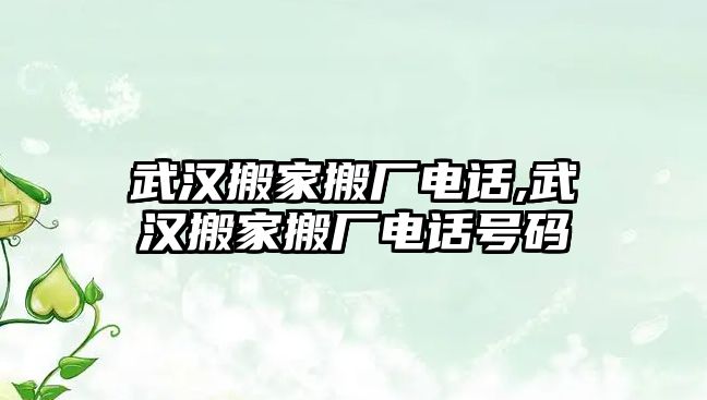 武漢搬家搬廠電話,武漢搬家搬廠電話號碼