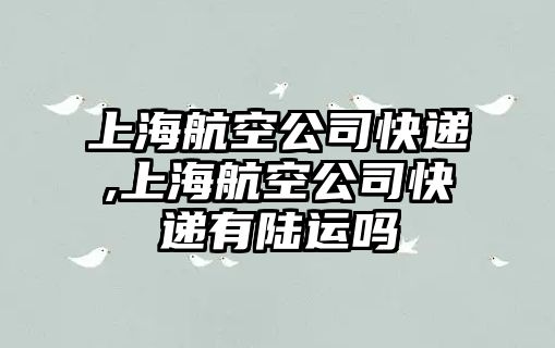 上海航空公司快遞,上海航空公司快遞有陸運(yùn)嗎