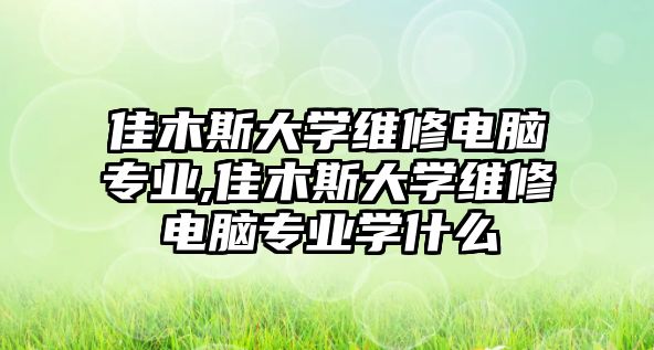 佳木斯大學維修電腦專業,佳木斯大學維修電腦專業學什么