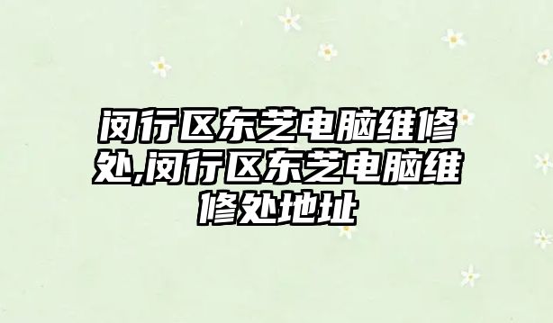 閔行區(qū)東芝電腦維修處,閔行區(qū)東芝電腦維修處地址