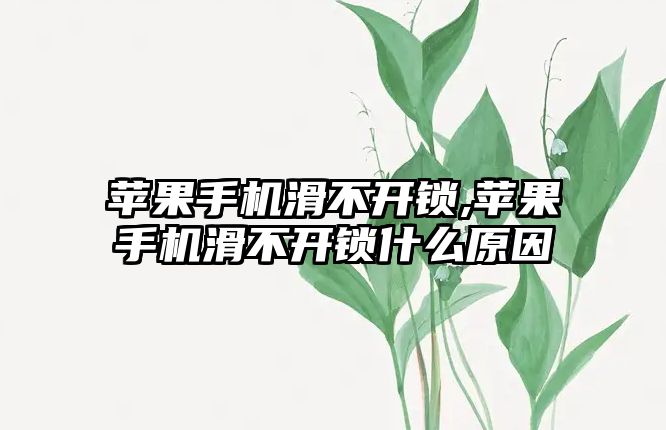 蘋果手機滑不開鎖,蘋果手機滑不開鎖什么原因