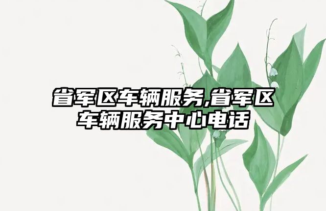 省軍區車輛服務,省軍區車輛服務中心電話