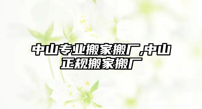 中山專業(yè)搬家搬廠,中山正規(guī)搬家搬廠