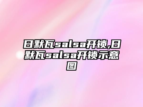 日默瓦salsa開鎖,日默瓦salsa開鎖示意圖