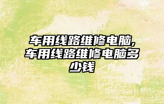 車用線路維修電腦,車用線路維修電腦多少錢