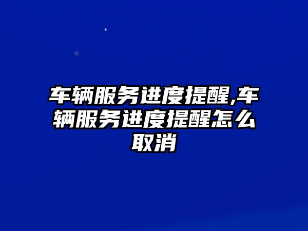 車輛服務進度提醒,車輛服務進度提醒怎么取消