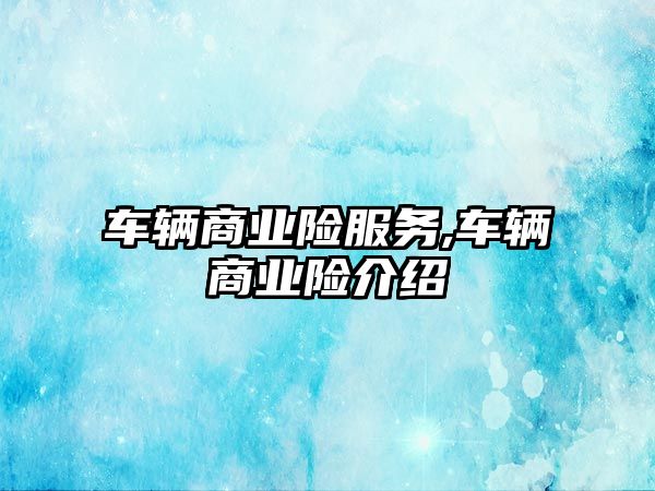 車輛商業險服務,車輛商業險介紹