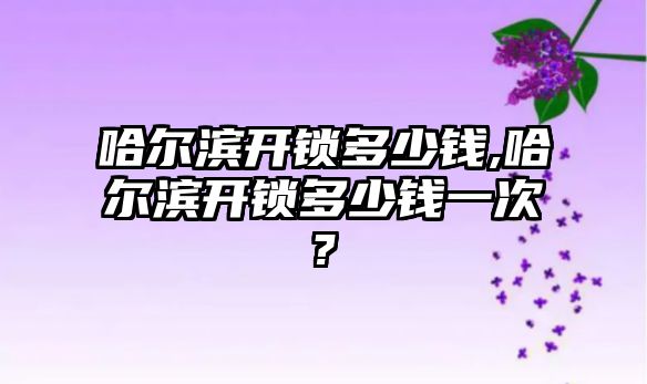 哈爾濱開鎖多少錢,哈爾濱開鎖多少錢一次?