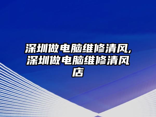 深圳做電腦維修清風,深圳做電腦維修清風店