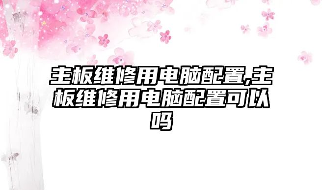 主板維修用電腦配置,主板維修用電腦配置可以嗎